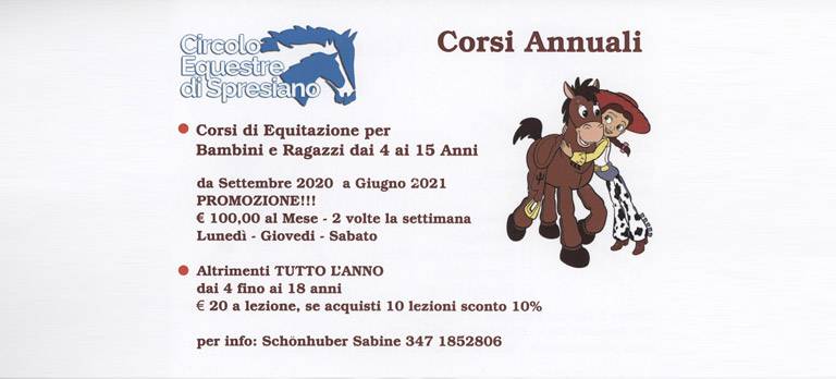 Corsi Equitazione 2020 2021